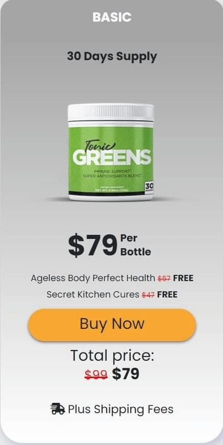 Tonic Greens price: 1 bottle for $79